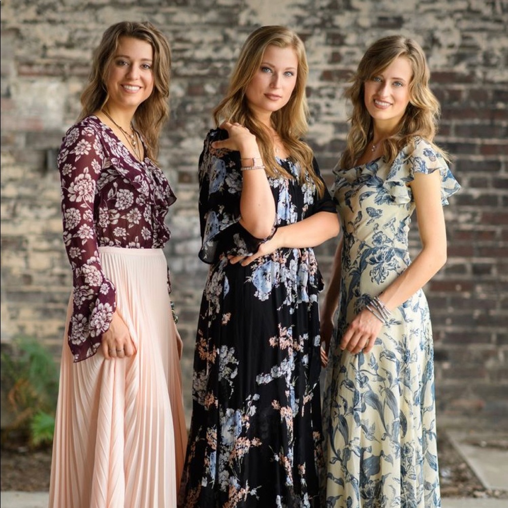 GHOST London Anthropologie floral flutter sleeve dress